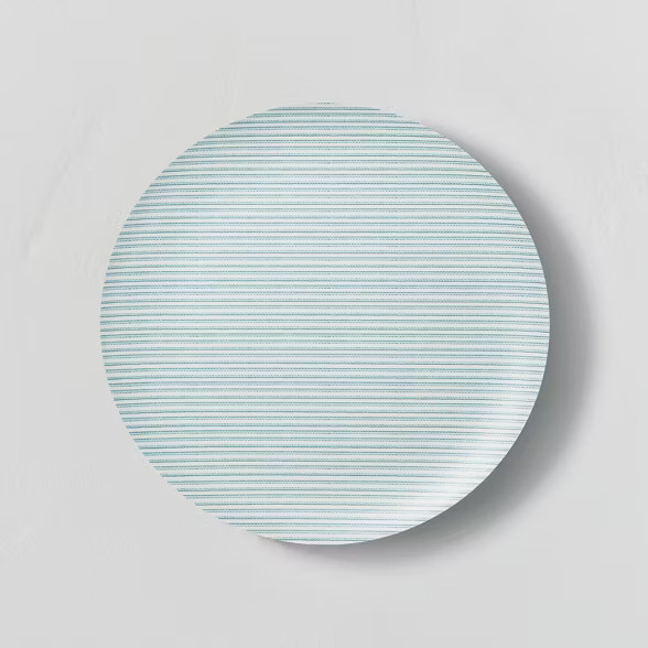 Bamboo Melamine Ticking Stripes Dinner Plate Teal - Hearth & Hand™ with Magnolia | Target