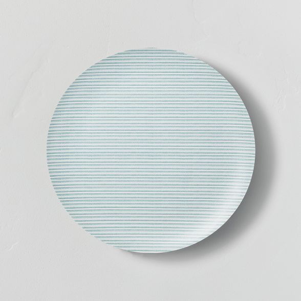 Bamboo Melamine Ticking Stripes Dinner Plate Teal - Hearth & Hand™ with Magnolia | Target