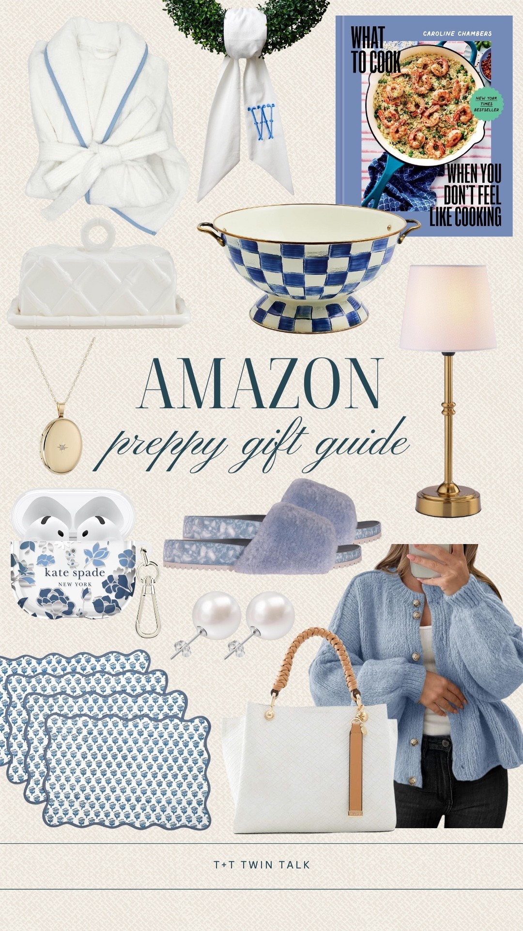 Amazon preppy gift guide! This one is for the girls who are looking to update their home decor and wardrobe this holiday season. We love the Kate spade AirPods case, Mackenzie Childs checkered bowl, and luxe hotel robe! For fashion finds we are loving the blue cardigan, gold locket, and white purse! All gifts we know anyone would be happy to open on Christmas. 

#LTKGiftGuide #LTKHoliday #LTKFindsUnder100