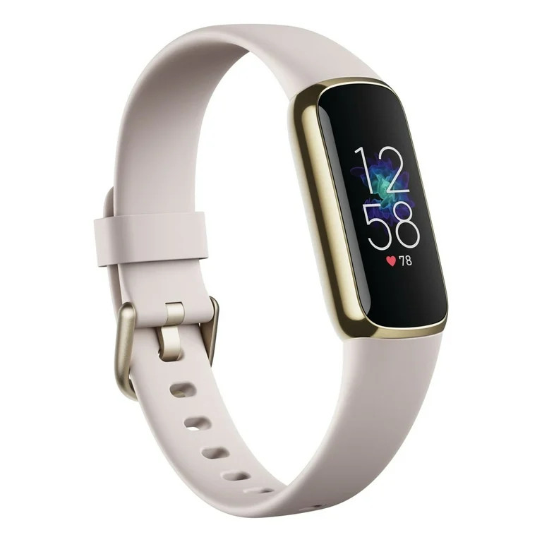 Fitbit Luxe Fitness & Wellness Tracker - Lunar White/Soft Gold Stainless Steel | Walmart (US)
