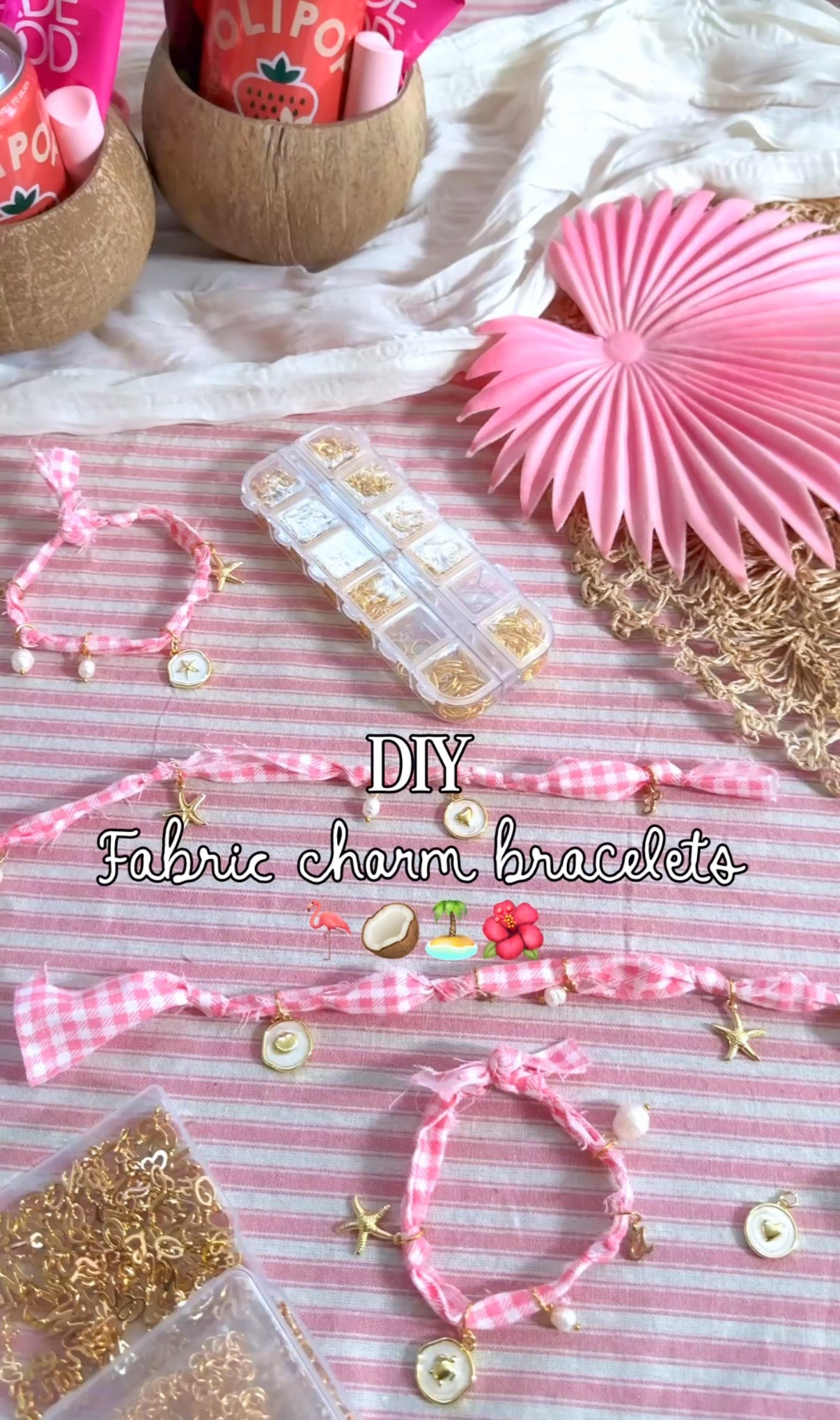 Fabric charm bracelets supplies! We Made these and gave them out as sweet little party favors! 🩷

#LTKmomlife #LTKSeasonal #LTKKids