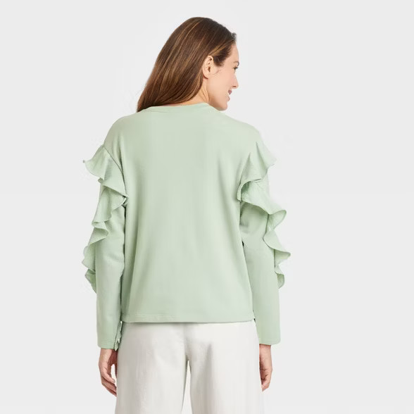 Women's Ruffle Sweatshirt - A New Day™ | Target