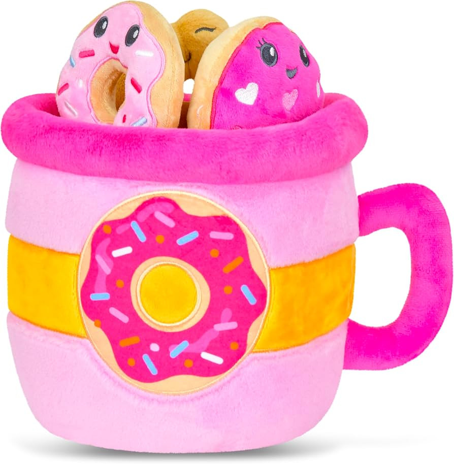 iscream Play with Your Food! Dunk-a-Donut Fleece Play Pillow Set with 3 Cutie Donuts and Embriode... | Amazon (US)