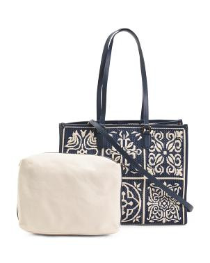 Made In Italy Crochet Tote With Pouch Inside | TJ Maxx