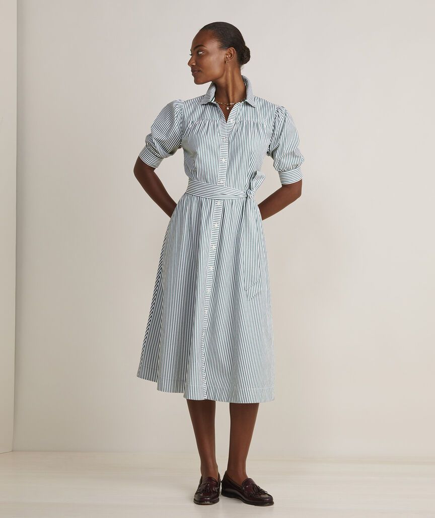 Puff Sleeve Midi Shirtdress | vineyard vines