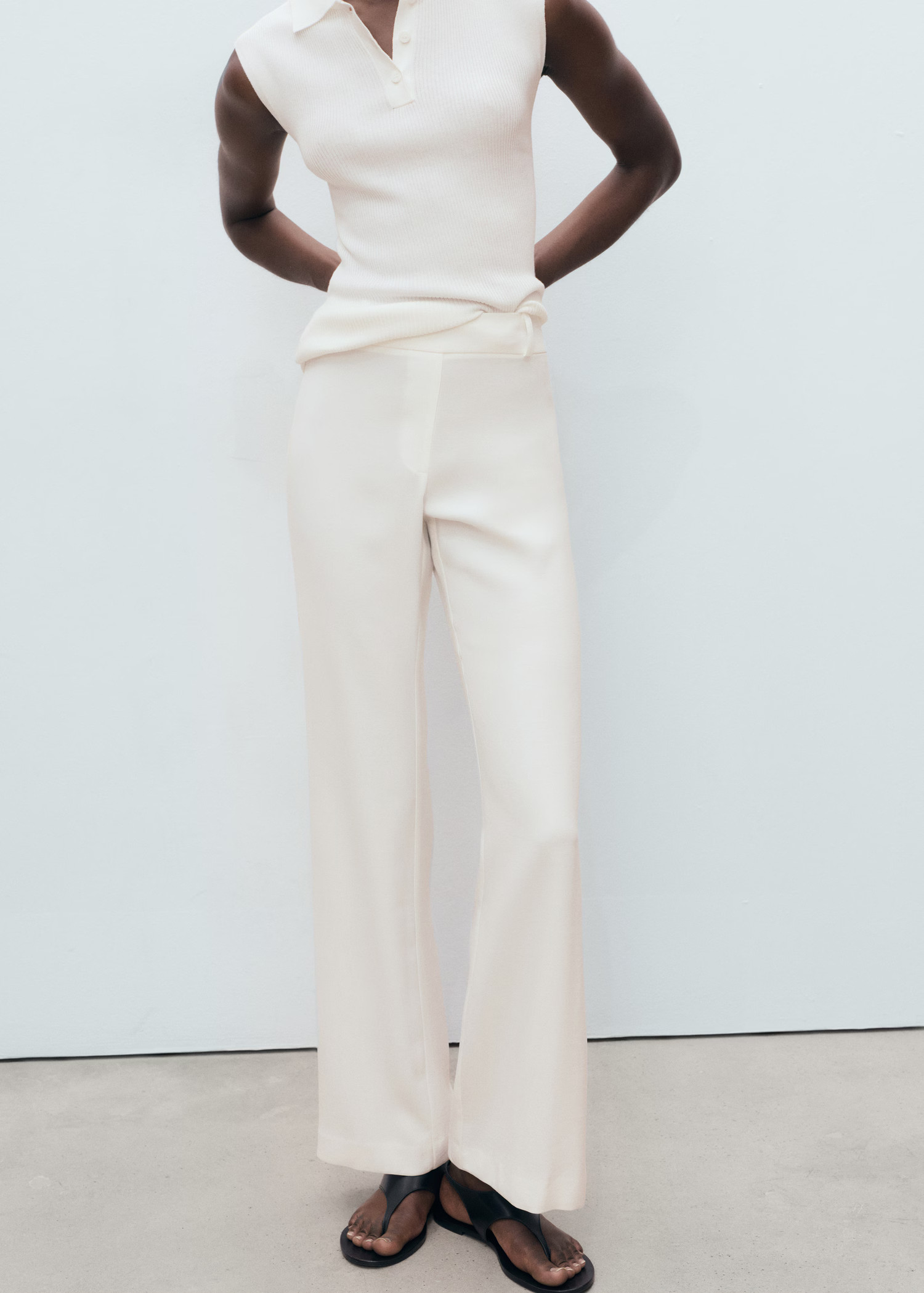 Straight-leg pants with belt loops - Women | MANGO USA | Mango (US/MX/AU)