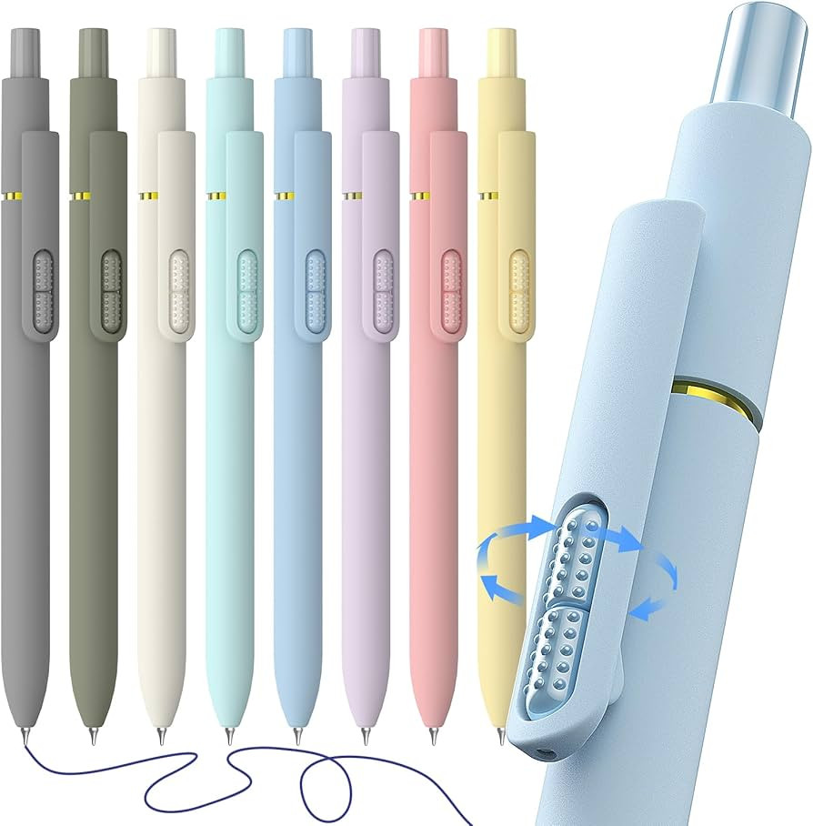 8 Pack Blue Ink Gel Pens，Quick-Dry 0.7mm Fine Point Fidget Pens for Smooth Writing, Journaling ... | Amazon (US)