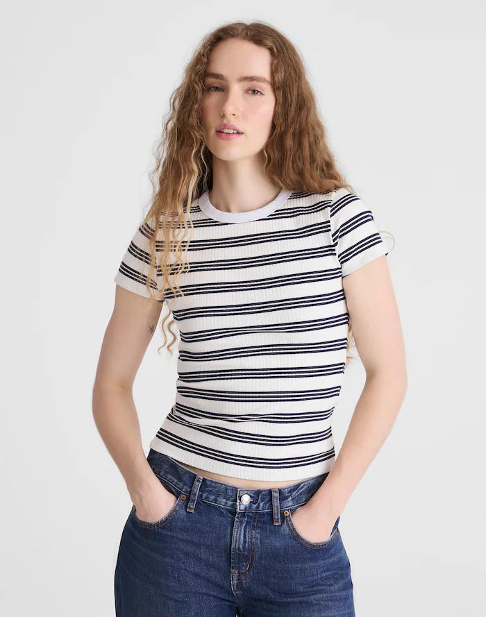 Crewneck Tee in Heavierweight Rib | Madewell