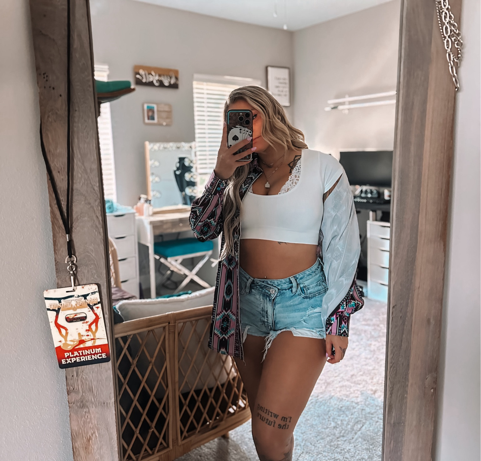 Causal summer fit
- pearl snap: buckin bronc saloon 
