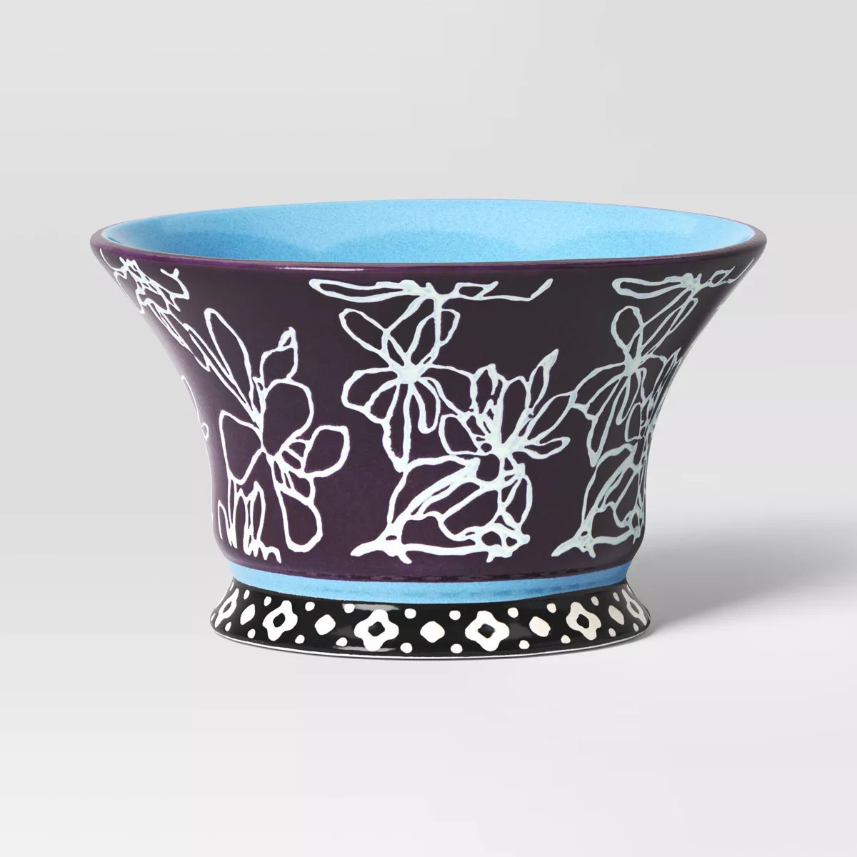 Floral Ceramic Indoor Outdoor Planter Pot 8.11"x8.11" Black - Threshold™ | Target