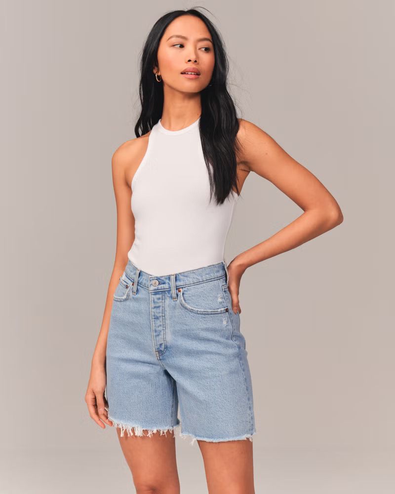 Women's High Rise 7 Inch Dad Shorts | Women's New Arrivals | Abercrombie.com | Abercrombie & Fitch (US)