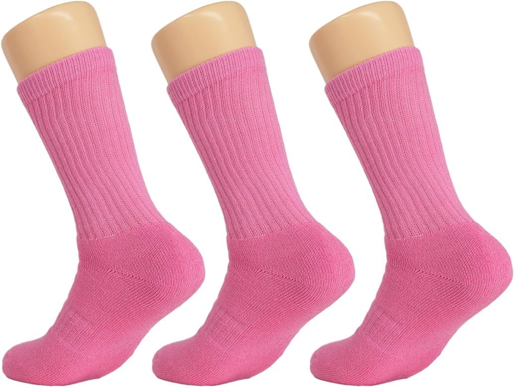 AWS/American Made Cotton Crew Socks for Women Smooth Toe Seam Socks | Amazon (US)