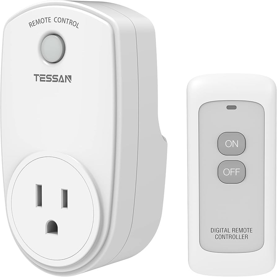Remote Control Outlet, TESSAN Wireless Electrical Plug Switch for Lights, Lamps, Fans, 100ft RF R... | Amazon (US)