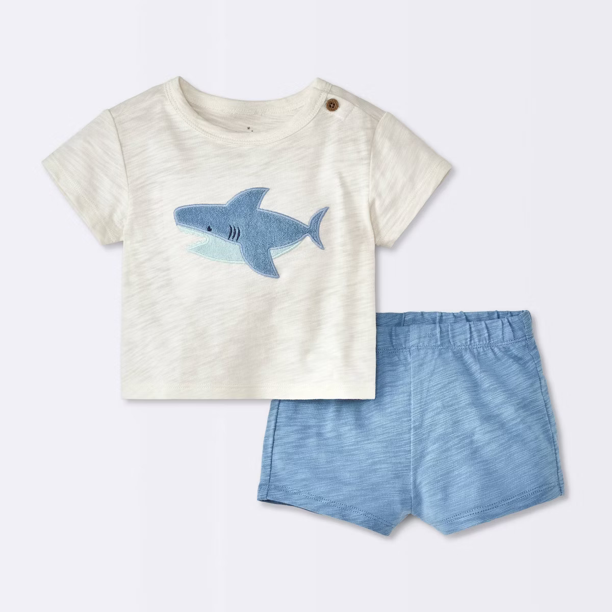 Baby Boys' Shark T-Shirt Top & Bottom Set - Cloud Island™ Off-White | Target
