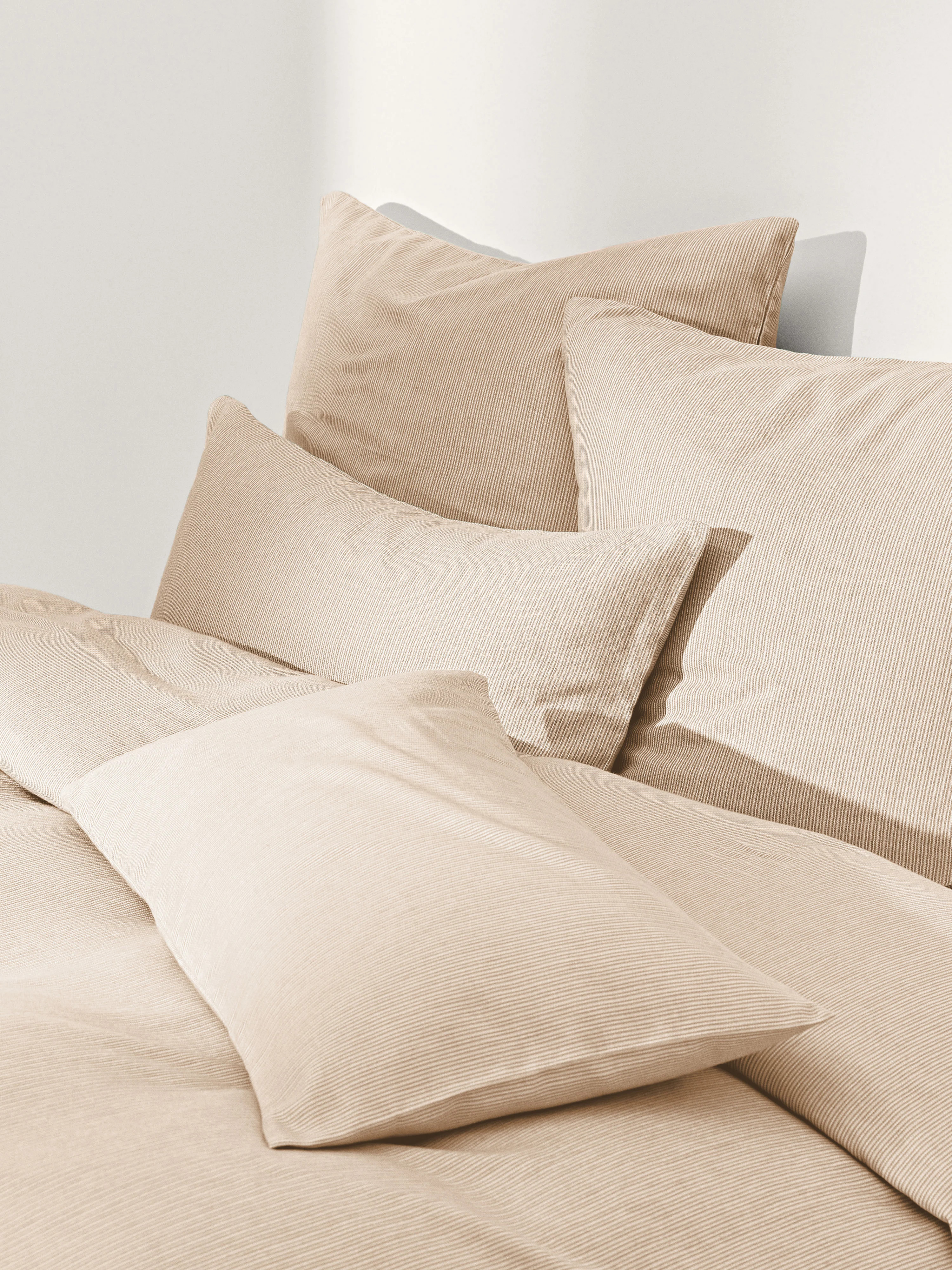 Flanell-Bettdeckenbezug Javon mit feinen Streifen | Westwing EU