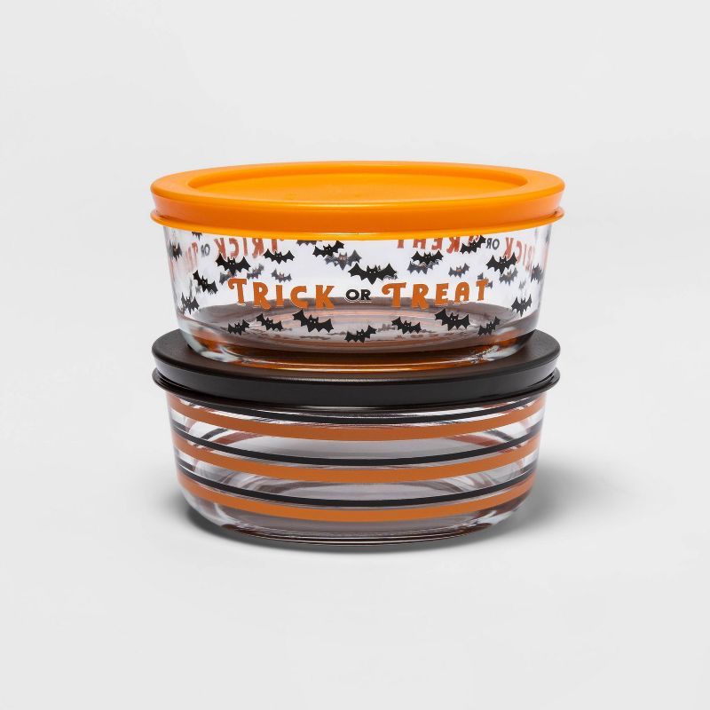 17oz 2pk Glass Stripes and Trick or Treat Food Storage Containers - Hyde & EEK! Boutique™ | Target