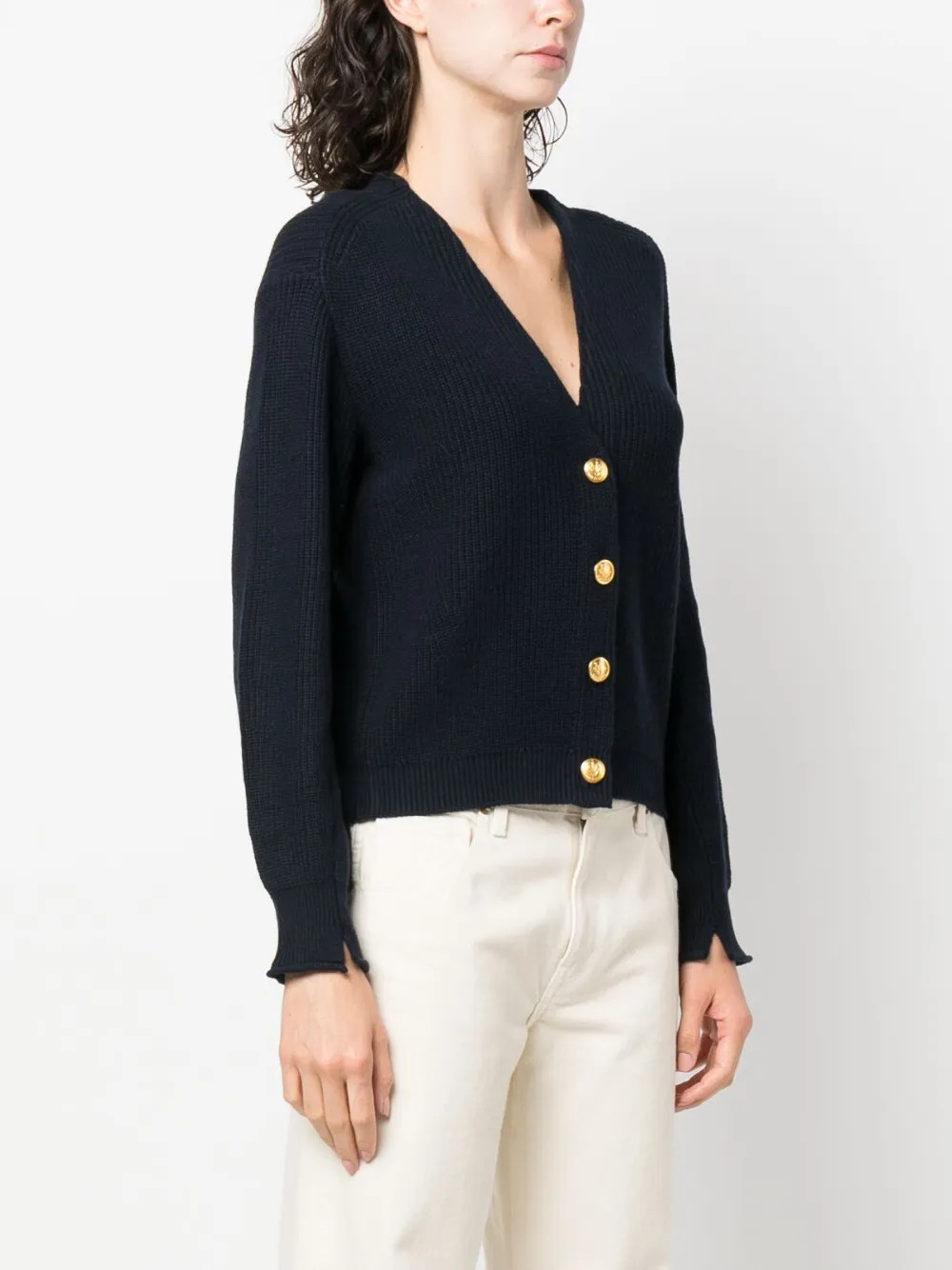 V-neck fine-knit cardigan | Farfetch Global