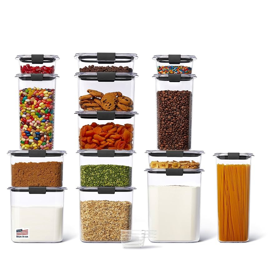 Rubbermaid Brilliance 14-Piece Food Storage Container Set with Scoops Airtight BPA-Free for Kitch... | Amazon (US)