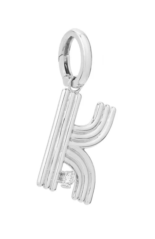 Adina Reyter Groovy Letter Charm Pendant in Silver - K at Nordstrom | Nordstrom