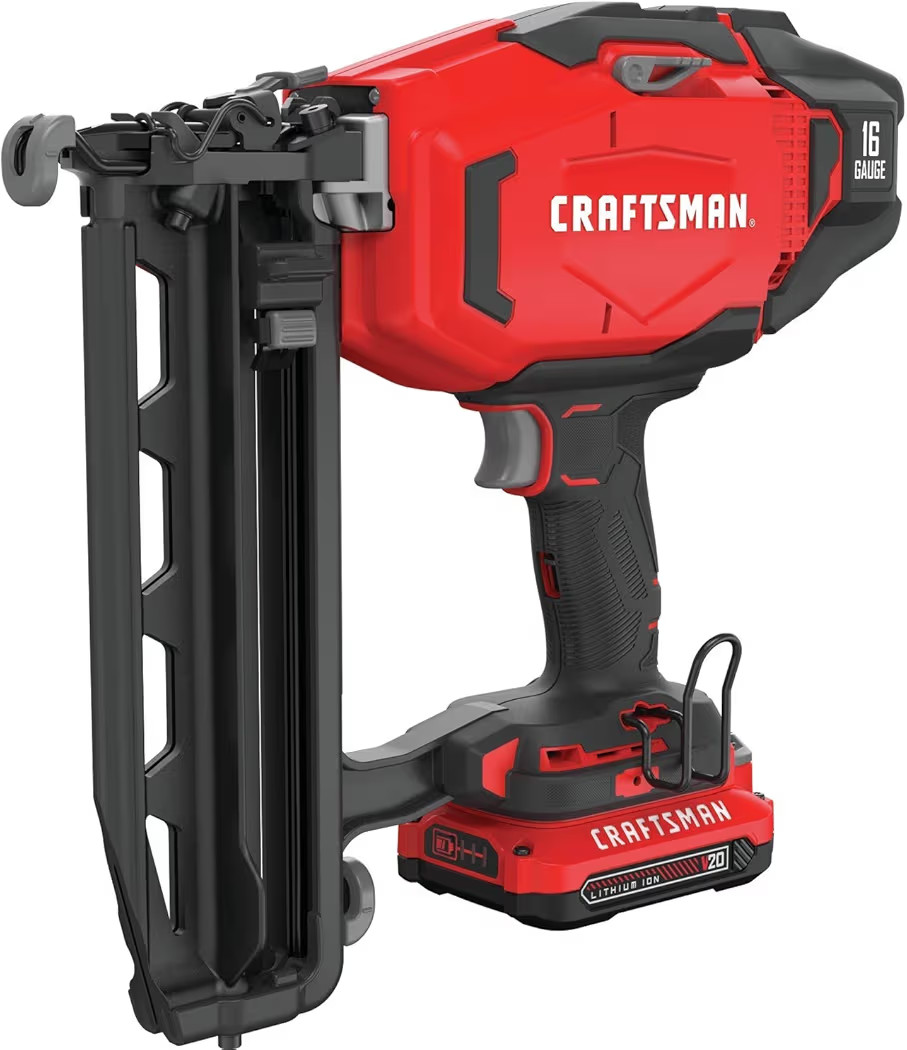 CRAFTSMAN V20 Cordless Finish Nailer Kit, Nail Gun, 16GA, 2-1/2 Nails, Battery and Charger Included (CMCN616C1) | Amazon (US)
