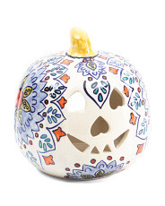 Ceramic Printed Jack O Lantern T-Light Holder | TJ Maxx