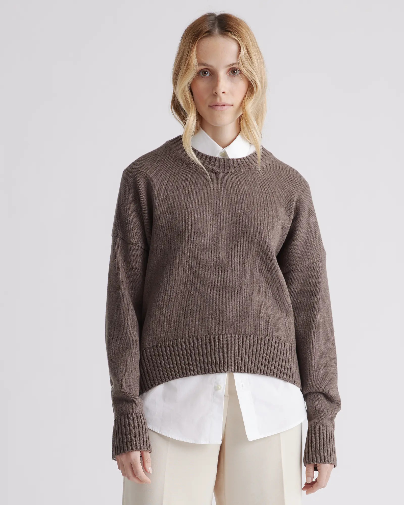 100% Organic Cotton Boyfriend Crew Sweater | Quince