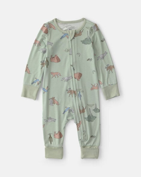 Baby Boy Desert PurelySoft\u2122 2-Way Zip Sleep & Play Pajamas - Green | Carter's Inc