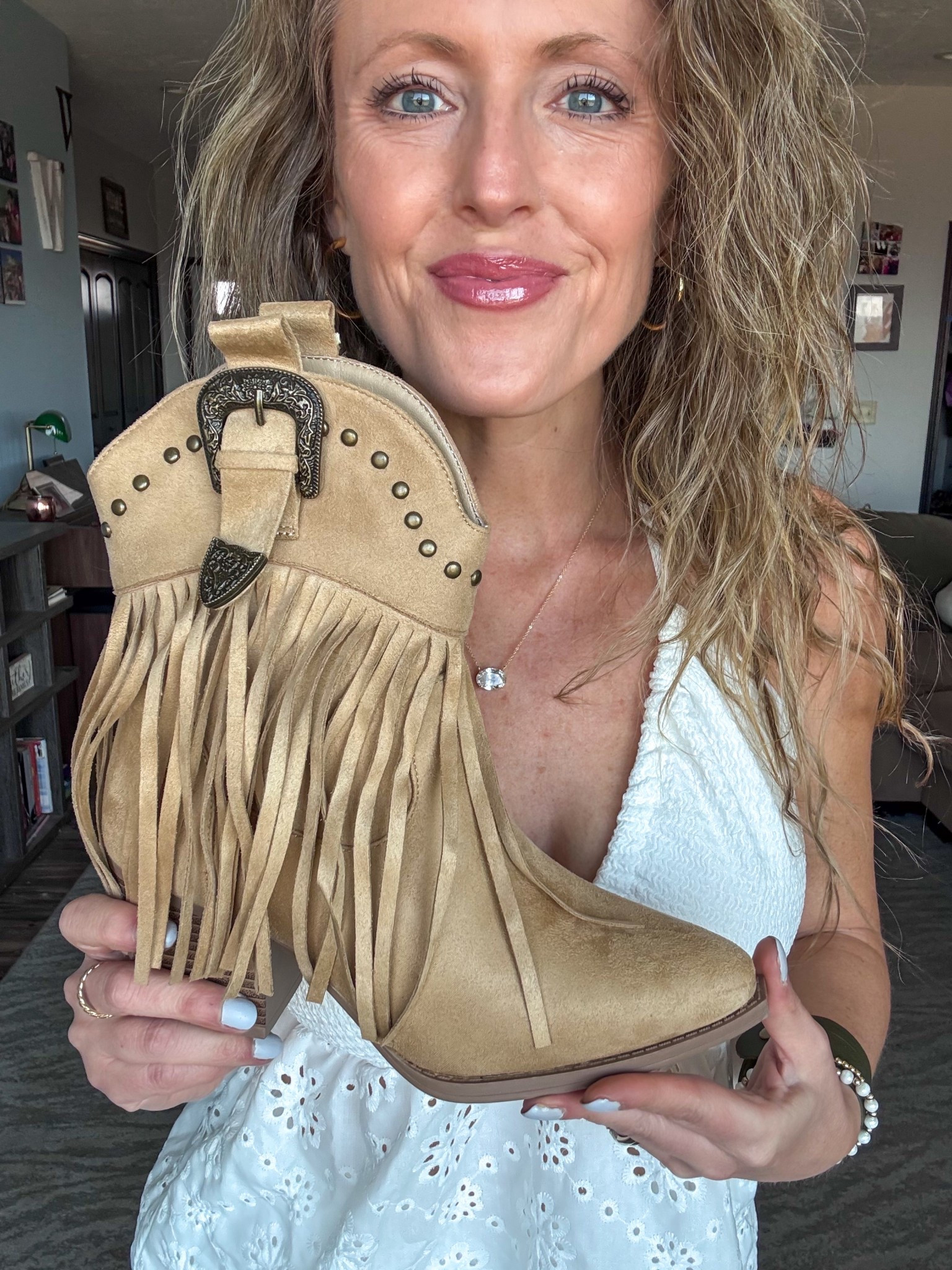 Loving these fringe boots fora country concert or festival look! 🤎 The khaki color and details are so good and they are comfy too! True to size.

As an Amazon Influencer I earn commission on qualifying purchases.

Fringe boots, trendy footwear, festival fit inspo, mom style, spring fashion, country concert idea 

#LTKootd #LTKFestival #LTKMidsize