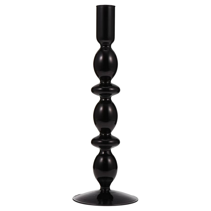 Milisten 1pc Retro Glass Candle Holder Decorative Candlestick for Home Candlelight Dinner Vintage... | Amazon (US)