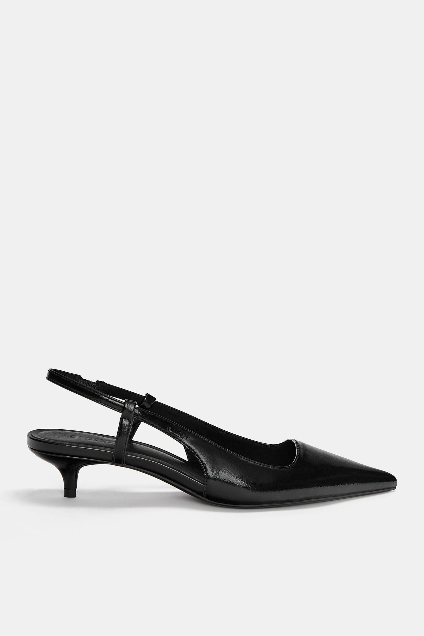 Patent-finish kitten-heel shoes | PULL and BEAR UK