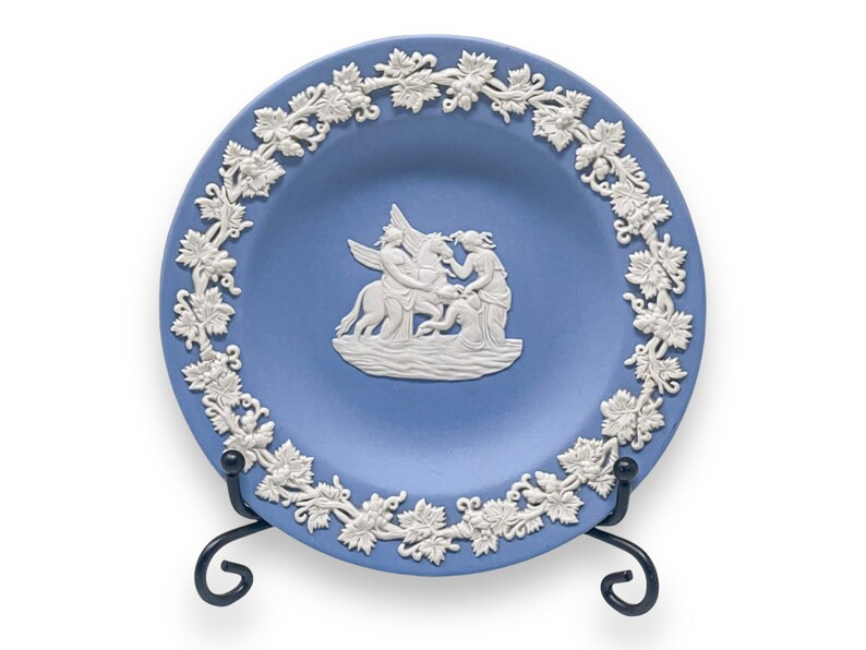VTG Wedgwood Blue Jasperware Muses with Pegasus Trinket Pin Dish Tray | Etsy (US)