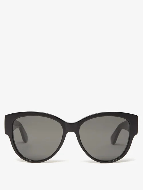 Saint Laurent - Oversized Cat-eye Acetate Sunglasses - Womens - Black | Matches (US)