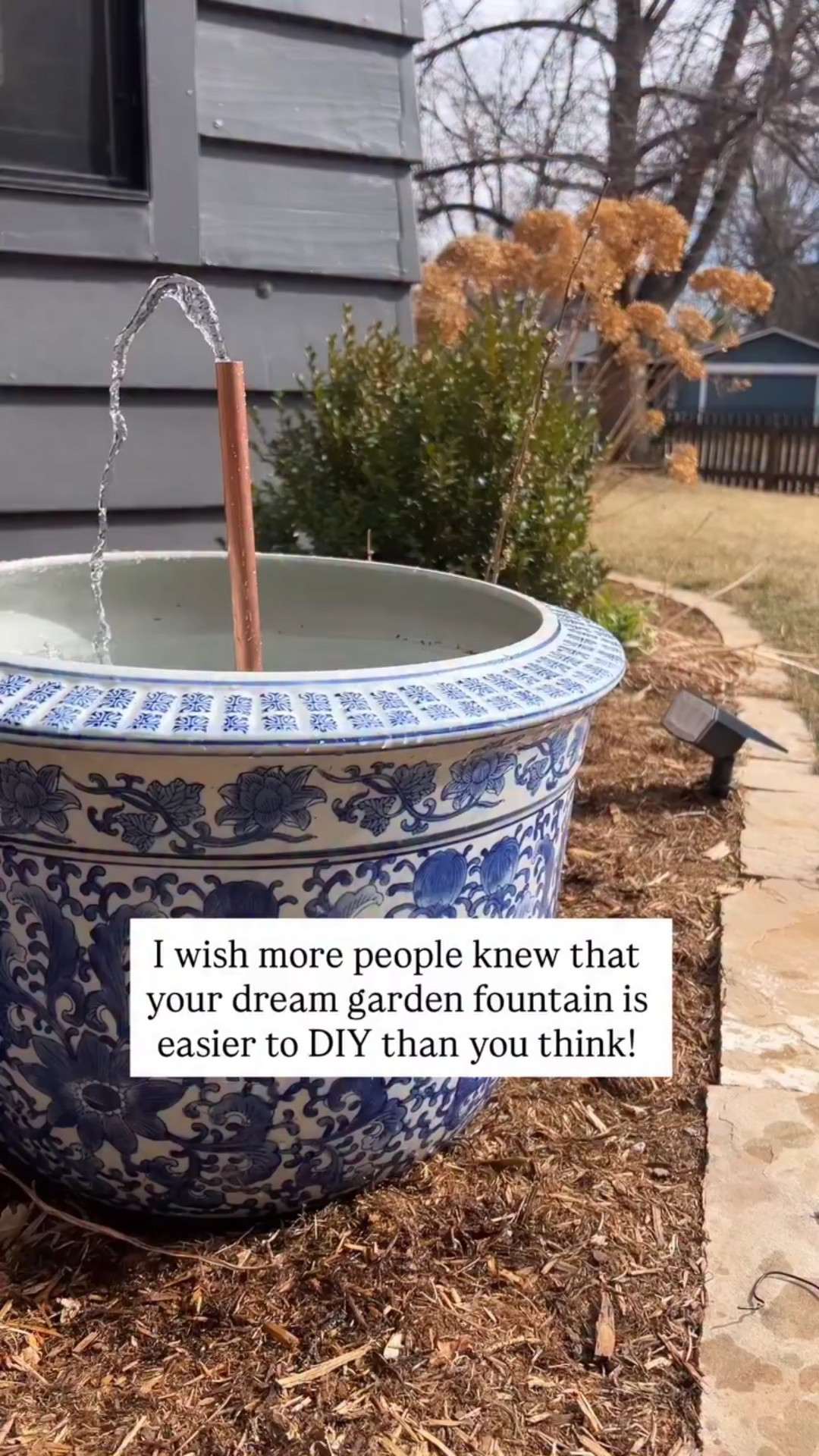 It’s true! Comment “fountain” and I’ll send you my tutorial and the link to the kit! 

Thanks to this solar fountain water pump kit I found I was able to create this dreamy fountain in under 30 minutes.💙

Here’s how⬇️

This works in any pot or container you just need to make sure there are no drainage holes so the water stays in. I already had this beautiful blue and white pot so look around your house!

Next I grabbed the pump which comes with tubing and a solar panel. I set the pump at the base of my pot, put a copper pipe from @homedepot over the tube and weighted it down with rocks. Then set out the solar panel (hidden behind a bush) added water and that’s it!🙌🏻 Lazy girl approved! 

What do you think? Thank you to @birdsong.design for the copper pipe inspiration!

#lazygirlsgardenclub #diyfountain #solarwaterfountain