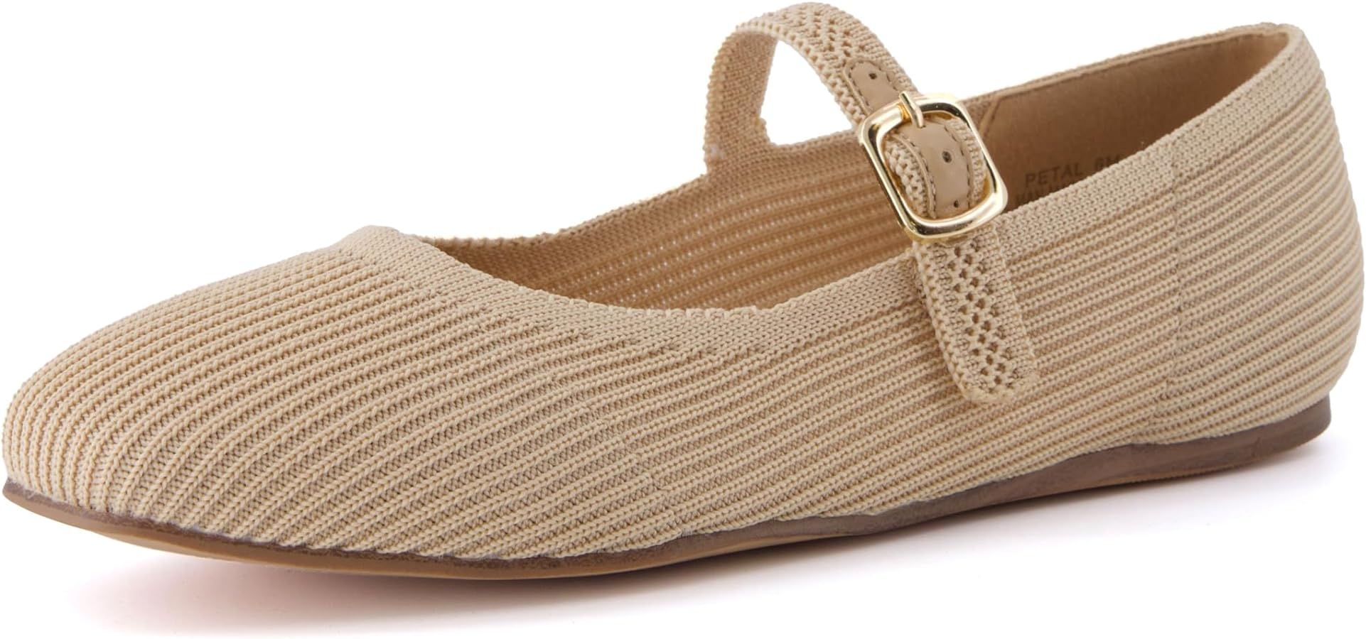 CUSHIONAIRE Women's Petal Mary Jane Knit Flat with +Memory Foam and Wide Widths Available | Amazon (US)