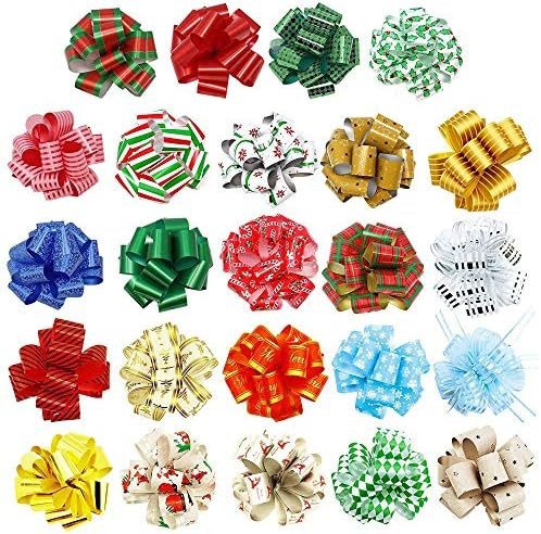 JOYIN 48 PCS Christmas Pull Bows with Ribbon 5” Wide for Gift Wrapping & Gift Tags, Boxing Day Decor | Amazon (US)