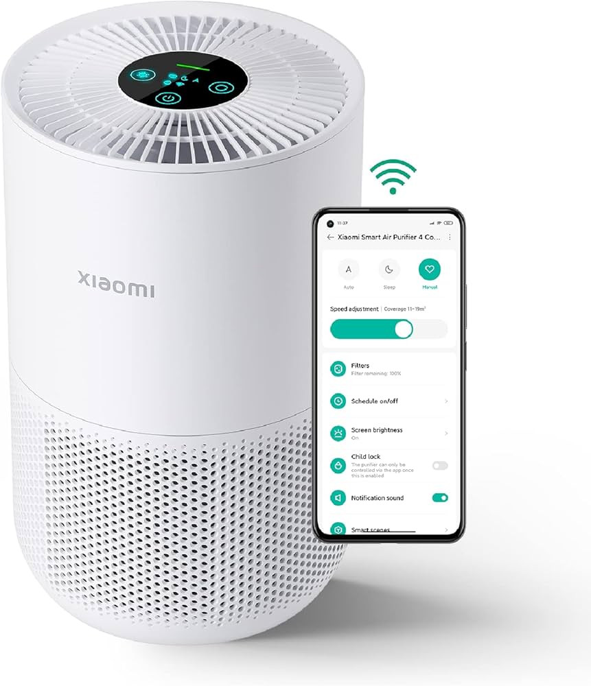 Xiaomi Air Purifier 4 Compact, 1033 sq ft Large Room Home HEPA Air Cleaner, Ultra-Quiet, Air Qual... | Amazon (US)