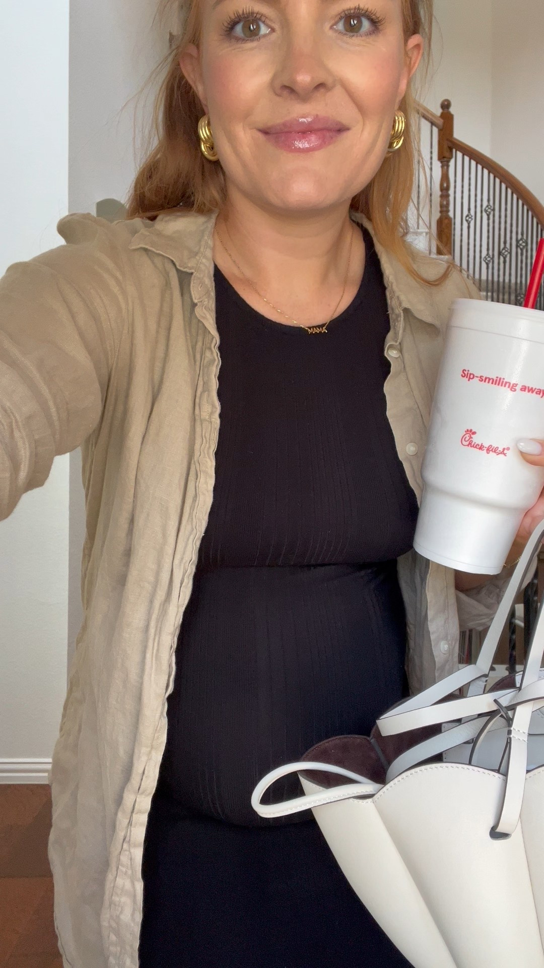 Maternity outfit of the day 🤰🏼 this ribbed dress is so comfy and I love layering a button down with it!

#LTKWorkwear #LTKBump #LTKSeasonal