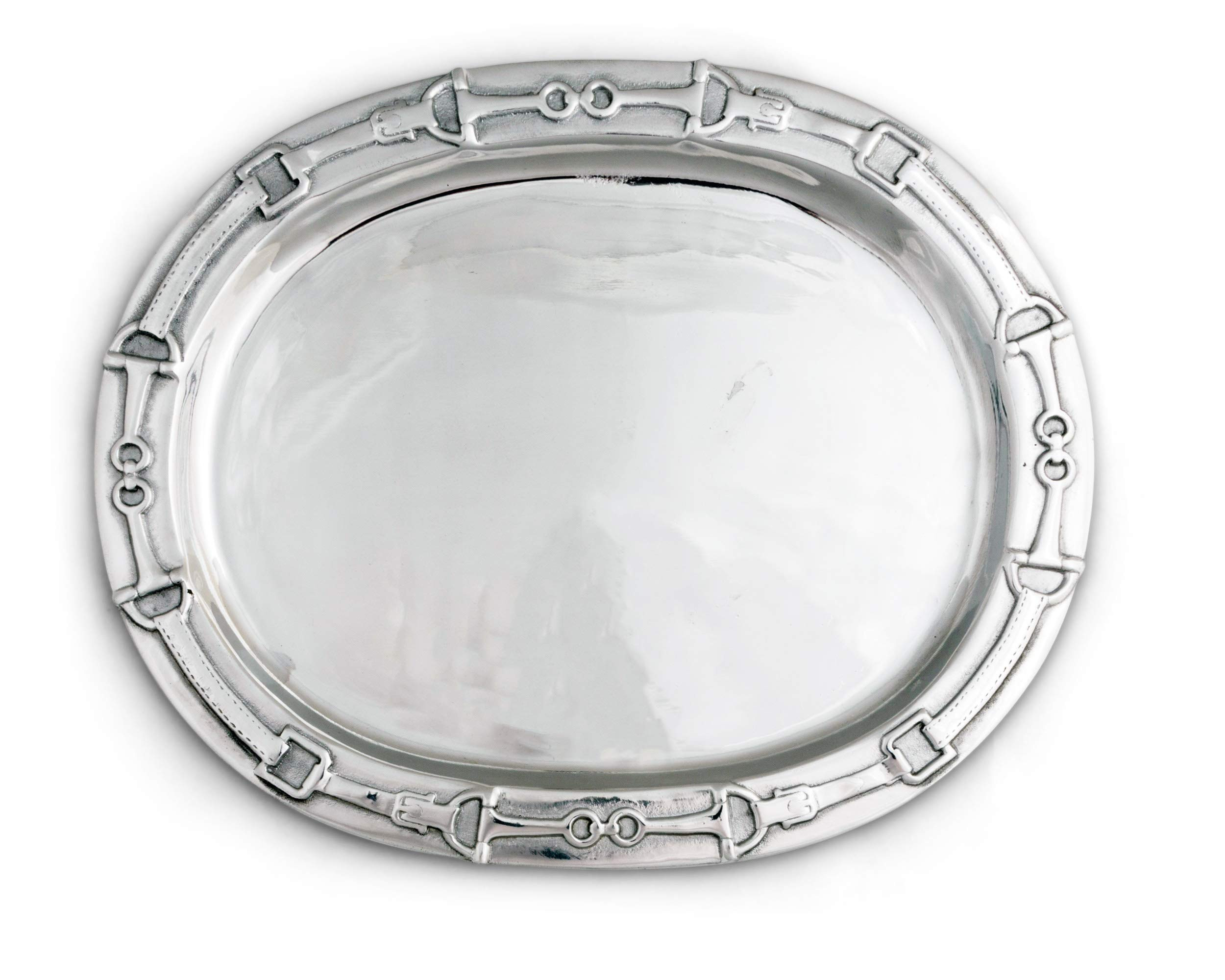 Arthur Court Designs Aluminum Equestrian Horse Bit Polo Style Oval Platter Food Serving Tray Tarn... | Amazon (US)