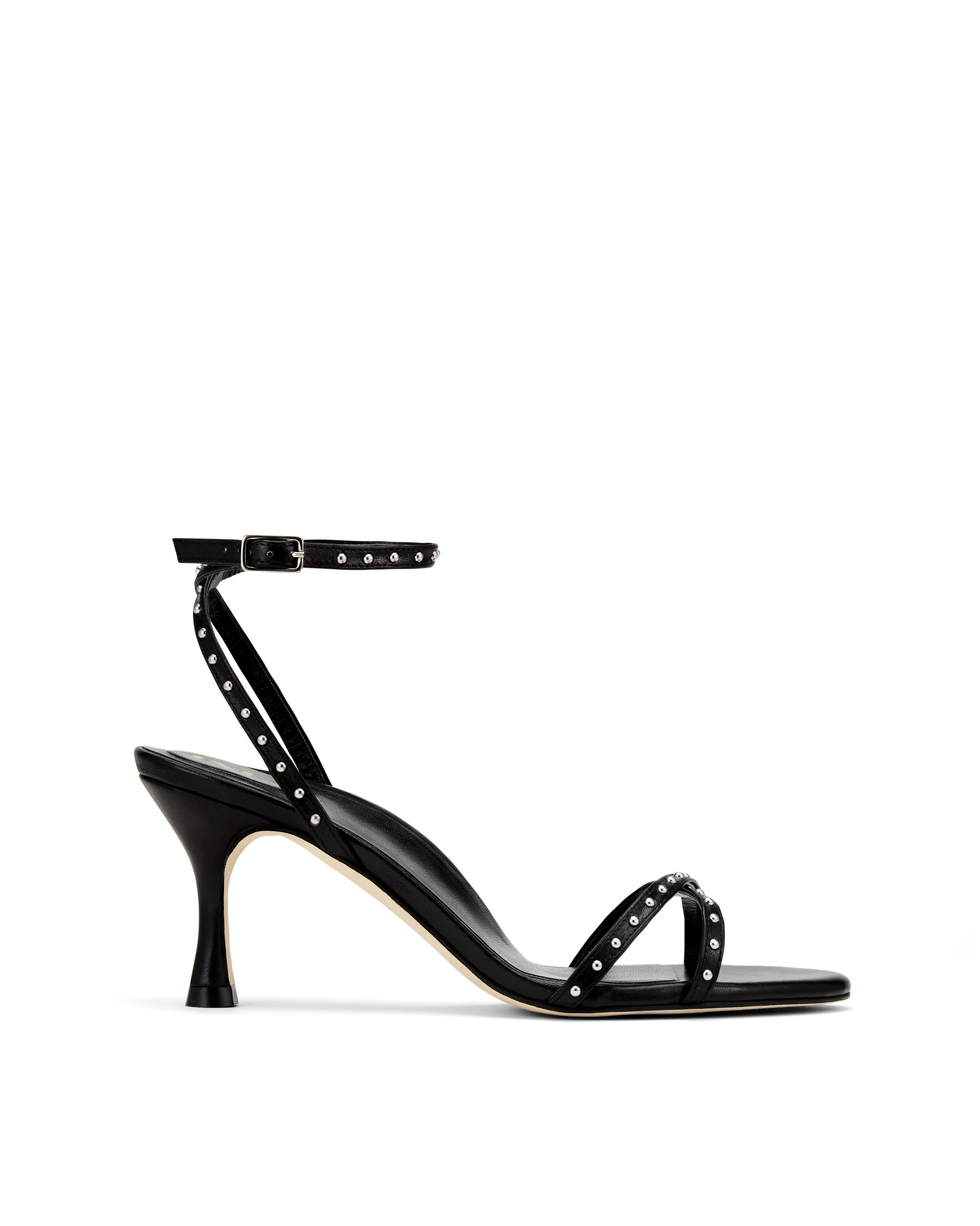 Jules: Black Capretto with Micro Studs | Inez Shoes, LLC