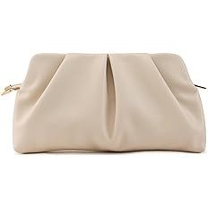 Women Clutch Bag Dressy Formal Handbag Pleated PU Clutch Purse Detachable Chain Crossbody Bag | Amazon (US)