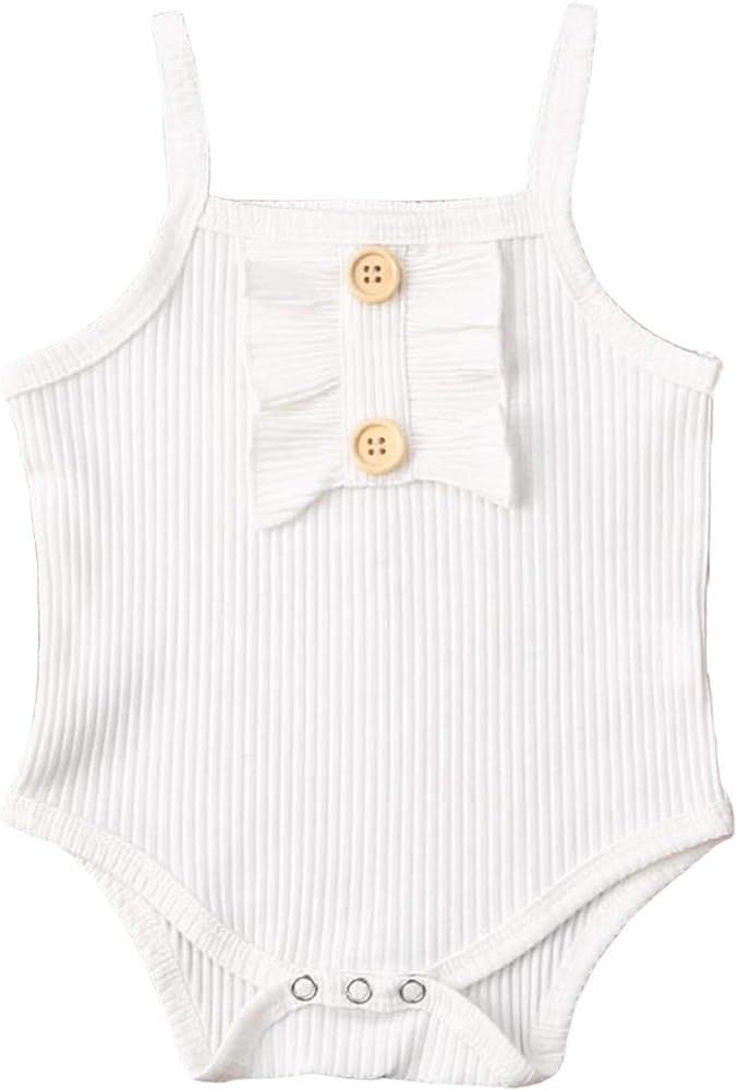 One Piece Baby Clothes, Baby Girl Boy Romper Bodysuit Solid Plain One Piece Jumpsuits Pajamas Sum... | Amazon (US)