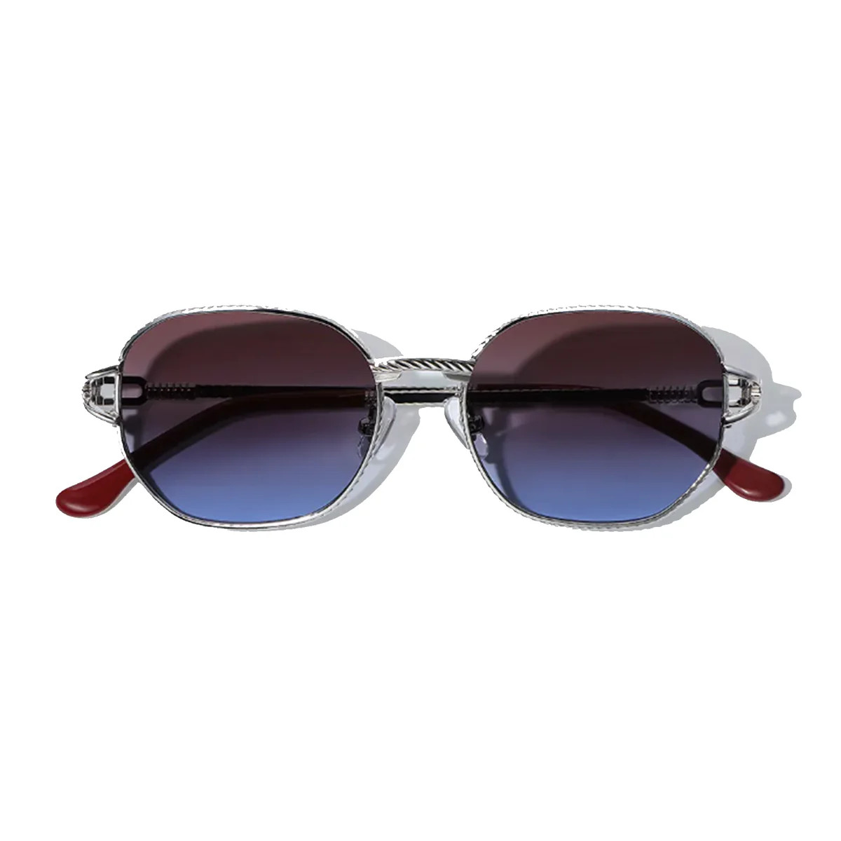 Bleu Violet Metal Sunglasses | Cossino