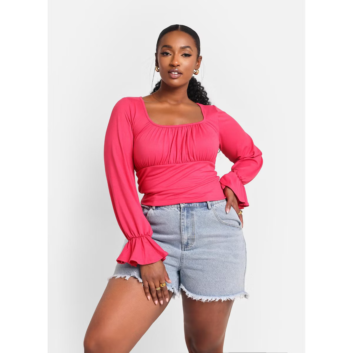 Rebdolls Women's Lucy Peasant Bell Sleeve Blouse - Fuchsia - 2x | Target