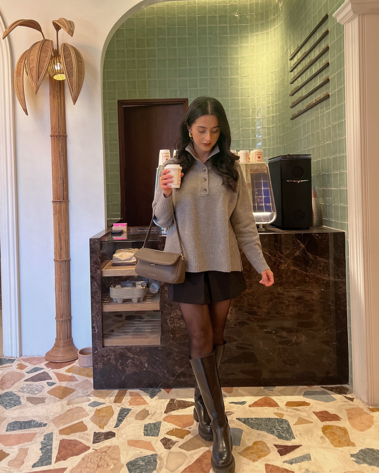 Knit is from Zara but linked similar for you 🫶🏼

polo sweater, mini skirt, black skirt, black tights, knee high boots, flat boots, Katie Loxton, Katie Loxton bag, weekend outfit, gold jewellery, gold earrings, Monica Vinader, fall outfit, autumn outfit, winter outfit, winter style, neutral outfit, simple outfit, minimal style, minimal outfit 

#LTKfindsunder50 #LTKCyberWeek #LTKstyletip