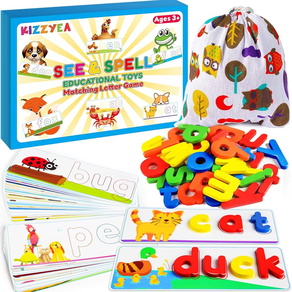 Learning Educational Toys and Gift for 3 4 5 6 Years Old Boys & Girls - See & Spell Matching Lett... | Amazon (US)