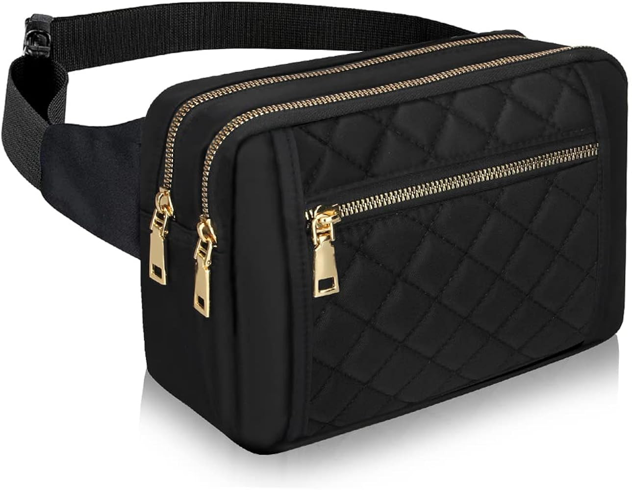 Cute Large Black Fanny Packs for Women Cross Body Waist Bag Nylon Fashionable Fanny Pack Designer... | Amazon (US)