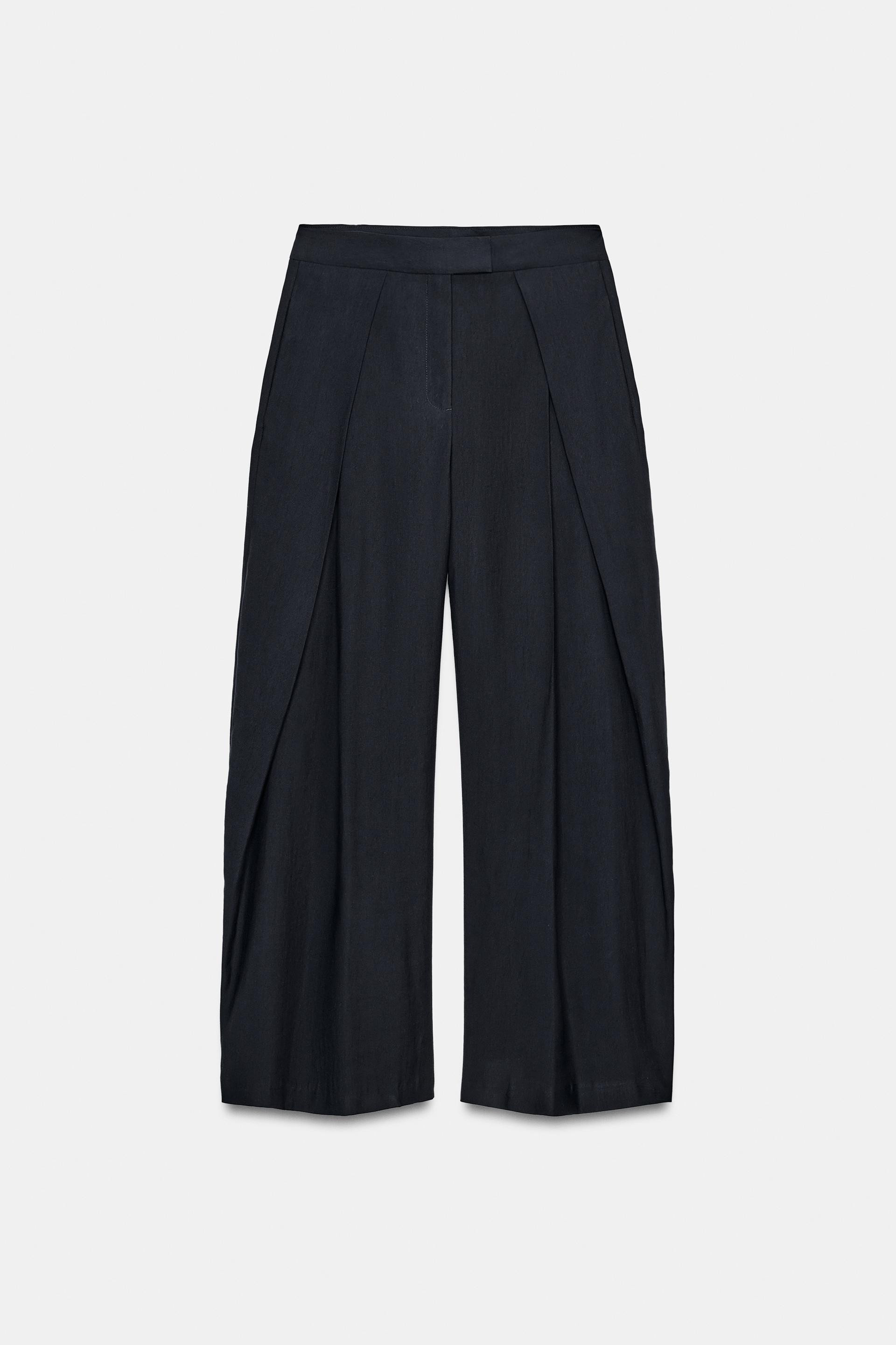 ZW COLLECTION WIDE-LEG PLEATED TROUSERS | Zara US