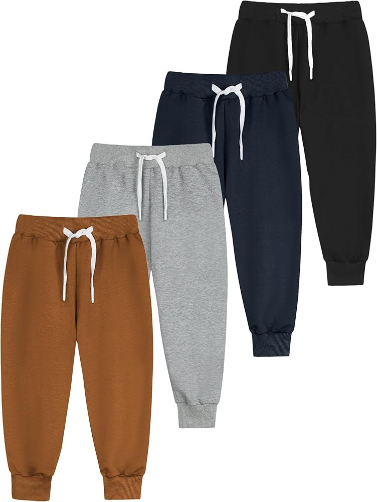 Resinta 4 Pack Joggers Sweatpants Pull-On Active Pants | Amazon (US)