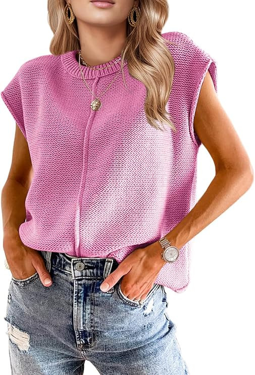 Womens Spring Fashion 2026 Summer Tops Boho Sweater Trendy Western Casual Cap Sleeve Rodeo Vest C... | Amazon (US)