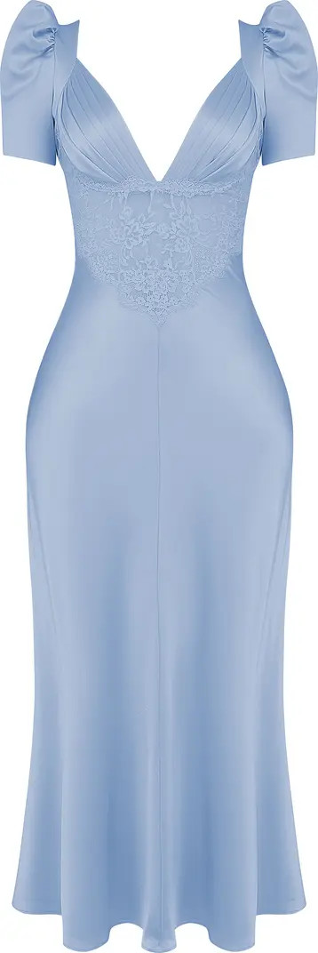 Rafaela Lace Inset Silk Blend Cocktail Dress | Nordstrom